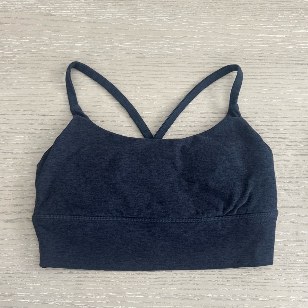 Vuori Strappy Sports Bra Blue Marl Size Small